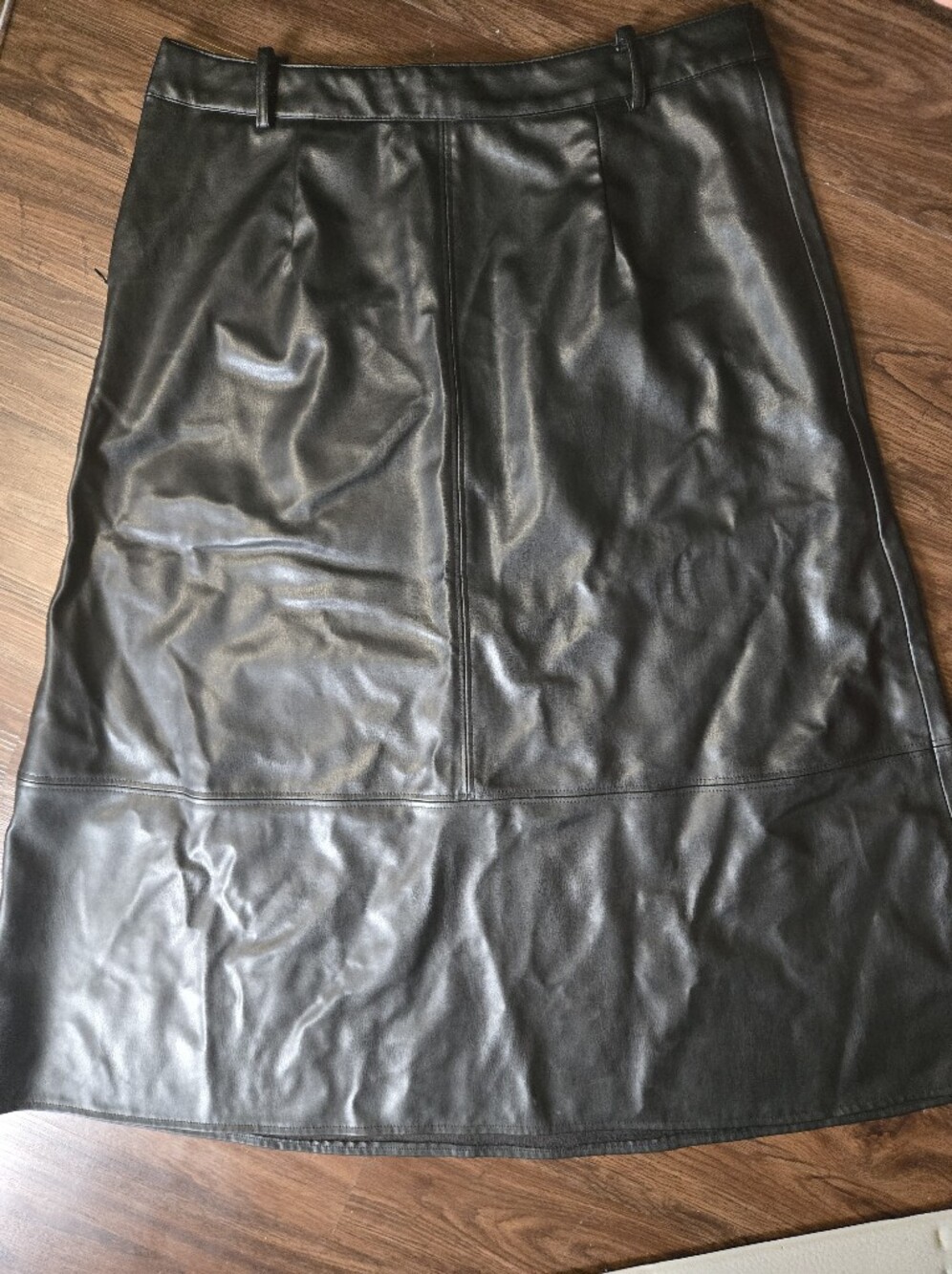Zara Black Faux Leather Skirt